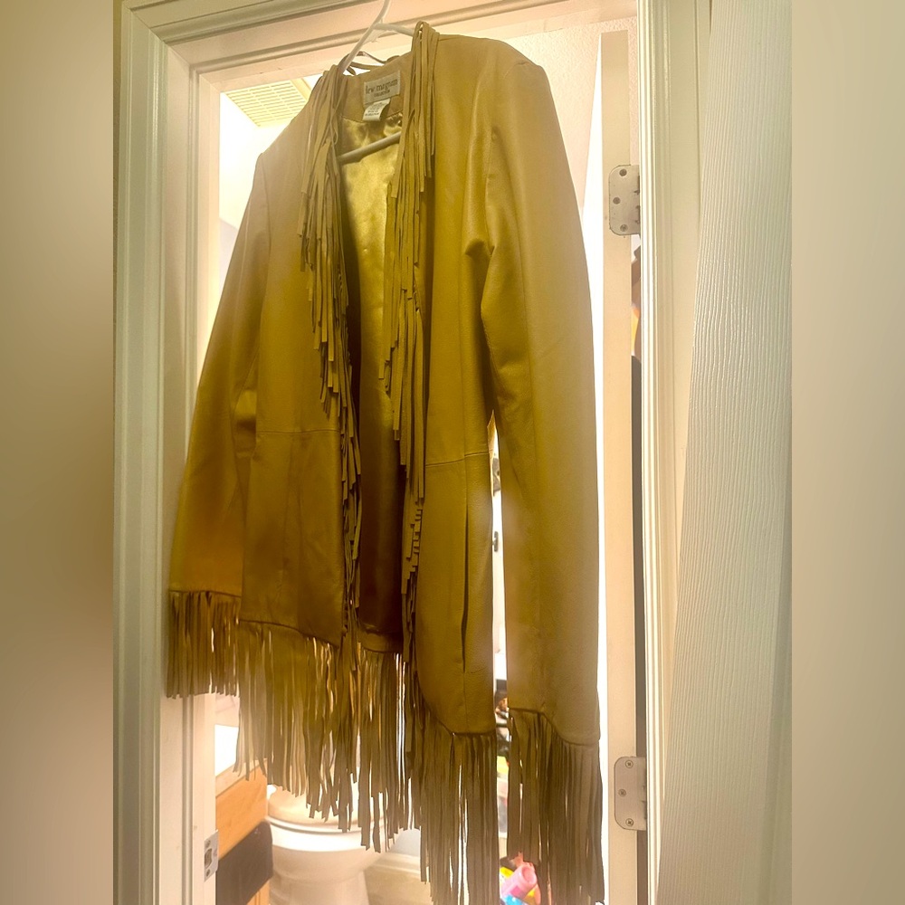 Women’s Leather Frill Jacket